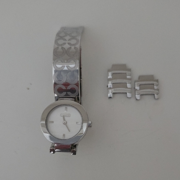 Coach Silver Women's Watch with Logo Band - Picture 1 of 6